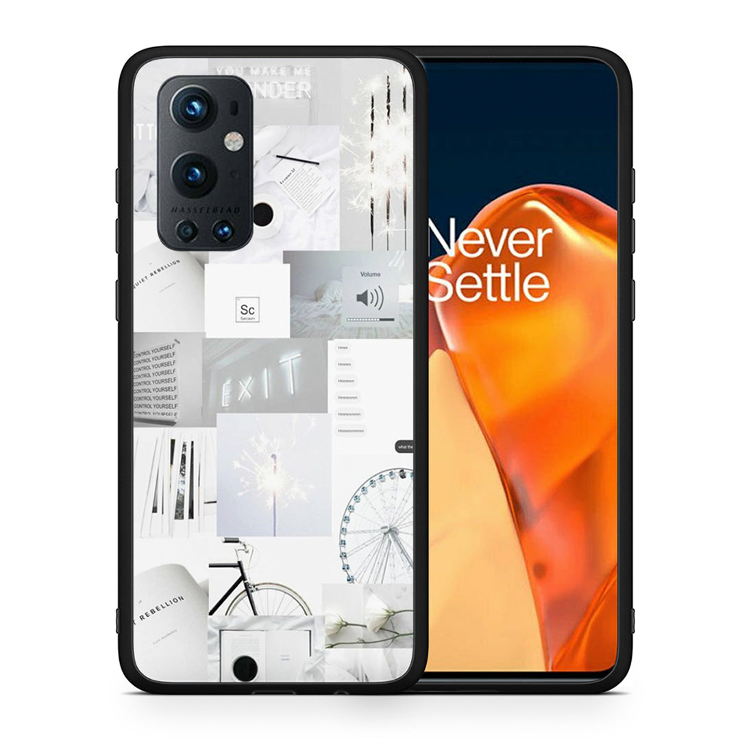 Θήκη Αγίου Βαλεντίνου OnePlus 9 Pro Collage Make Me Wonder από τη Smartfits με σχέδιο στο πίσω μέρος και μαύρο περίβλημα | OnePlus 9 Pro Collage Make Me Wonder case with colorful back and black bezels
