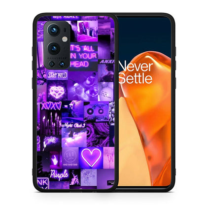 Θήκη Αγίου Βαλεντίνου OnePlus 9 Pro Collage Stay Wild από τη Smartfits με σχέδιο στο πίσω μέρος και μαύρο περίβλημα | OnePlus 9 Pro Collage Stay Wild case with colorful back and black bezels