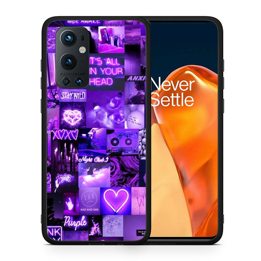 Θήκη Αγίου Βαλεντίνου OnePlus 9 Pro Collage Stay Wild από τη Smartfits με σχέδιο στο πίσω μέρος και μαύρο περίβλημα | OnePlus 9 Pro Collage Stay Wild case with colorful back and black bezels