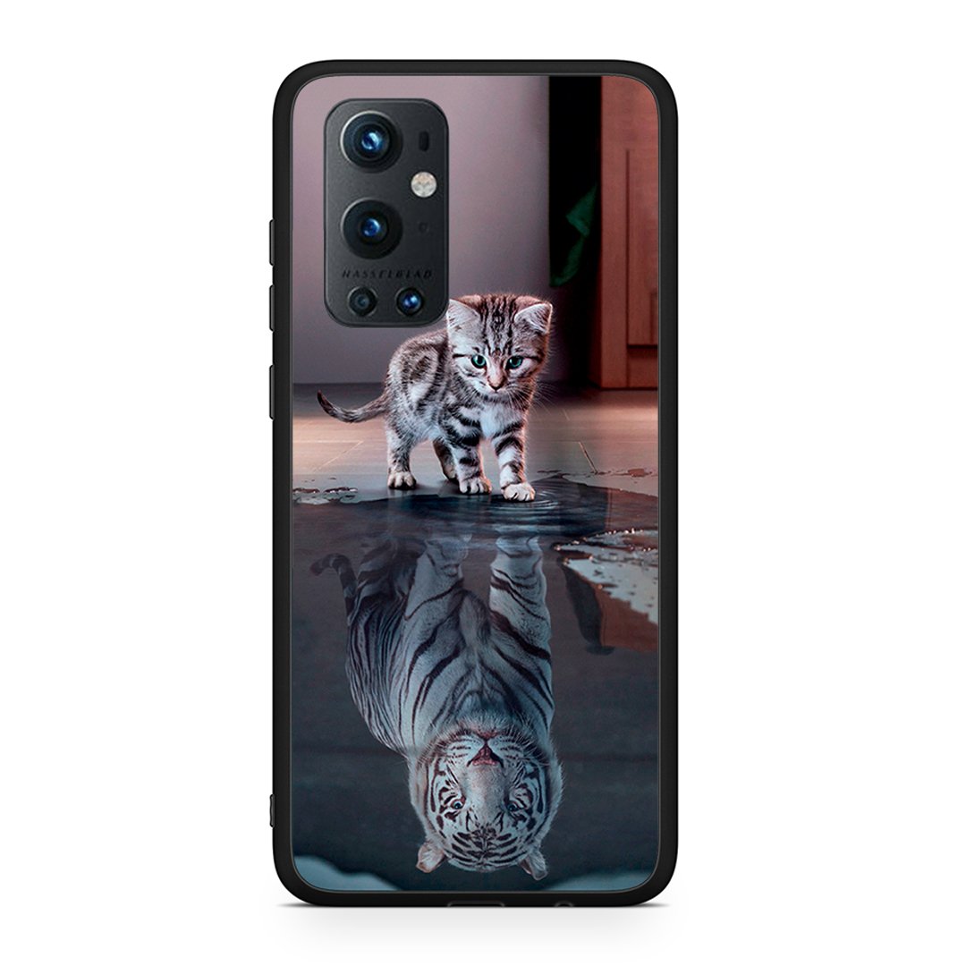 OnePlus 9 Pro Tiger Cute θήκη από τη Smartfits με σχέδιο στο πίσω μέρος και μαύρο περίβλημα | Smartphone case with colorful back and black bezels by Smartfits