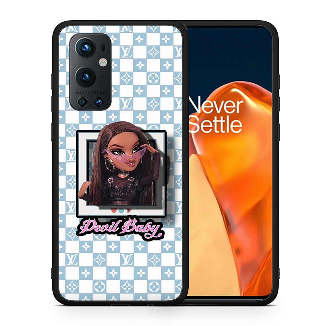 Θήκη Αγίου Βαλεντίνου OnePlus 9 Pro Devil Baby από τη Smartfits με σχέδιο στο πίσω μέρος και μαύρο περίβλημα | OnePlus 9 Pro Devil Baby case with colorful back and black bezels