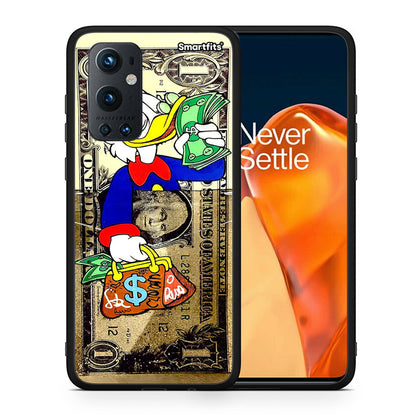 Θήκη OnePlus 9 Pro Duck Money από τη Smartfits με σχέδιο στο πίσω μέρος και μαύρο περίβλημα | OnePlus 9 Pro Duck Money case with colorful back and black bezels
