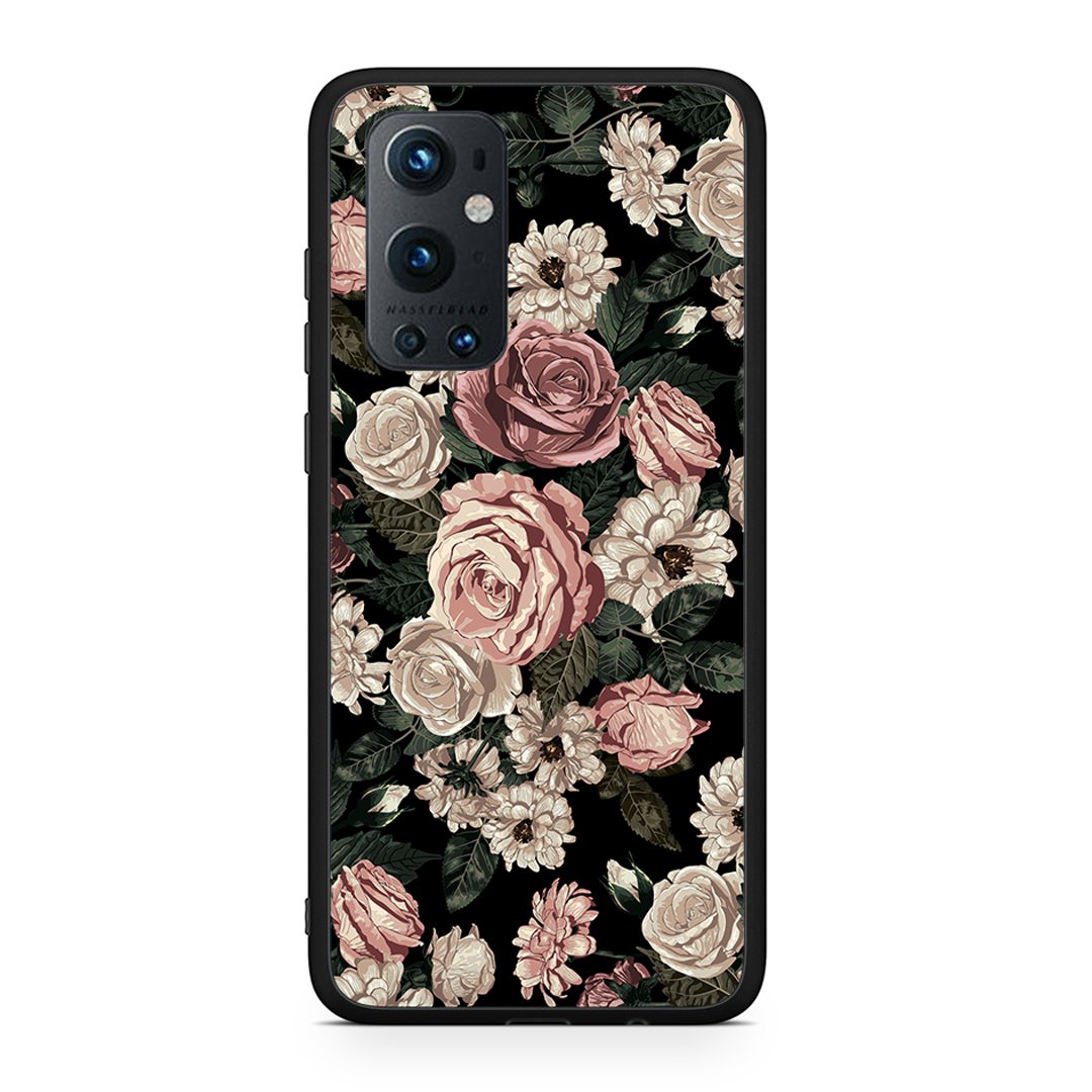 OnePlus 9 Pro Wild Roses Flower θήκη από τη Smartfits με σχέδιο στο πίσω μέρος και μαύρο περίβλημα | Smartphone case with colorful back and black bezels by Smartfits