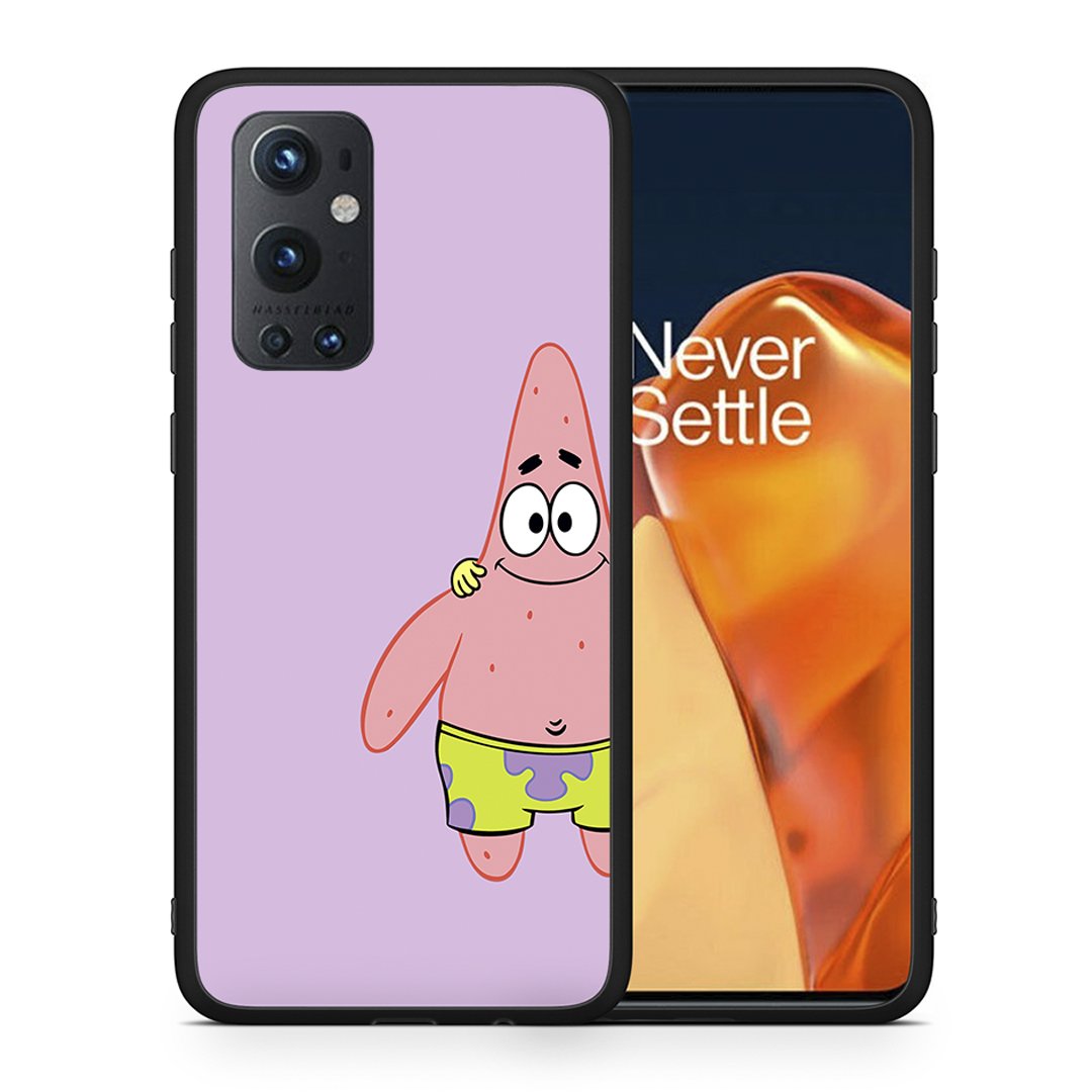 Θήκη OnePlus 9 Pro  Friends Patrick από τη Smartfits με σχέδιο στο πίσω μέρος και μαύρο περίβλημα | OnePlus 9 Pro  Friends Patrick case with colorful back and black bezels