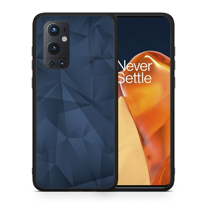 Θήκη OnePlus 9 Pro Blue Abstract Geometric από τη Smartfits με σχέδιο στο πίσω μέρος και μαύρο περίβλημα | OnePlus 9 Pro Blue Abstract Geometric case with colorful back and black bezels