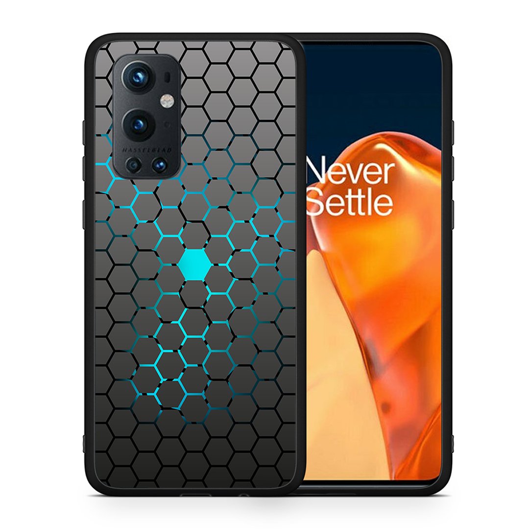 Θήκη OnePlus 9 Pro Hexagonal Geometric από τη Smartfits με σχέδιο στο πίσω μέρος και μαύρο περίβλημα | OnePlus 9 Pro Hexagonal Geometric case with colorful back and black bezels