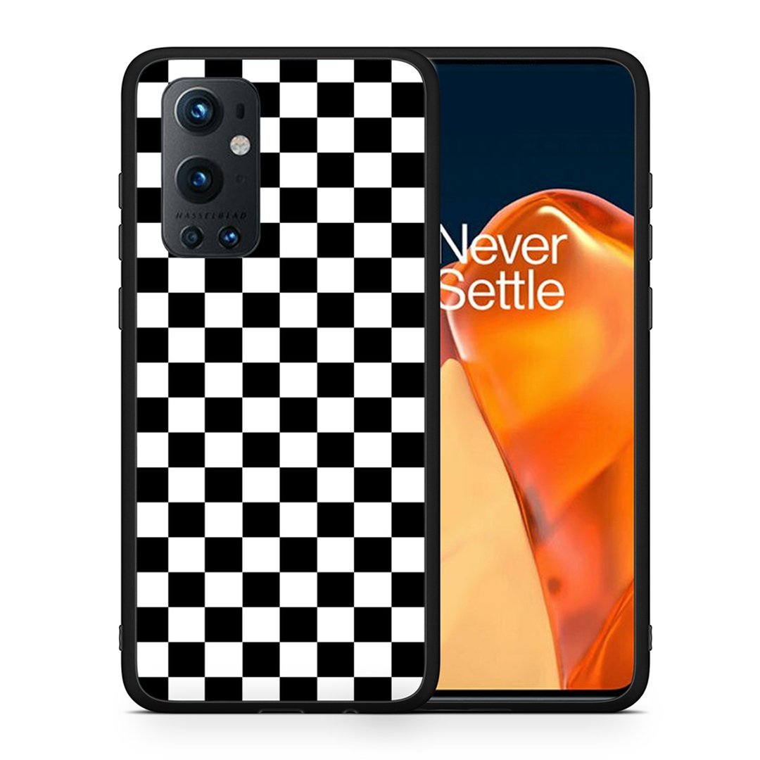 Θήκη OnePlus 9 Pro Squares Geometric από τη Smartfits με σχέδιο στο πίσω μέρος και μαύρο περίβλημα | OnePlus 9 Pro Squares Geometric case with colorful back and black bezels