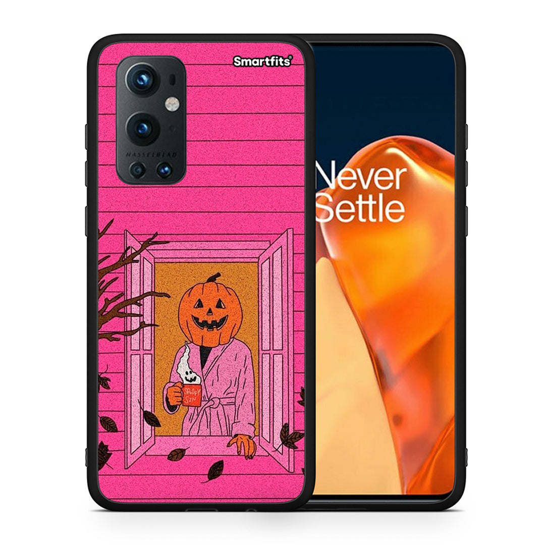 Θήκη OnePlus 9 Pro Halloween Pumpkin Lady από τη Smartfits με σχέδιο στο πίσω μέρος και μαύρο περίβλημα | OnePlus 9 Pro Halloween Pumpkin Lady case with colorful back and black bezels