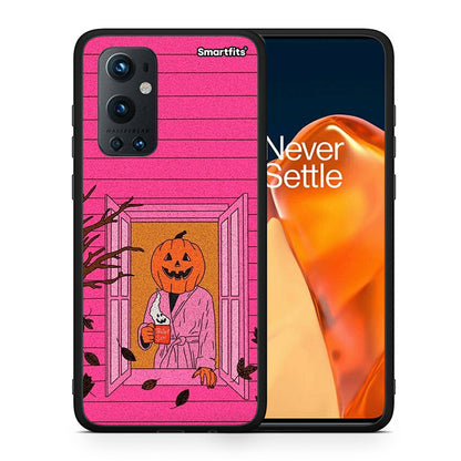 Θήκη OnePlus 9 Pro Halloween Pumpkin Lady από τη Smartfits με σχέδιο στο πίσω μέρος και μαύρο περίβλημα | OnePlus 9 Pro Halloween Pumpkin Lady case with colorful back and black bezels