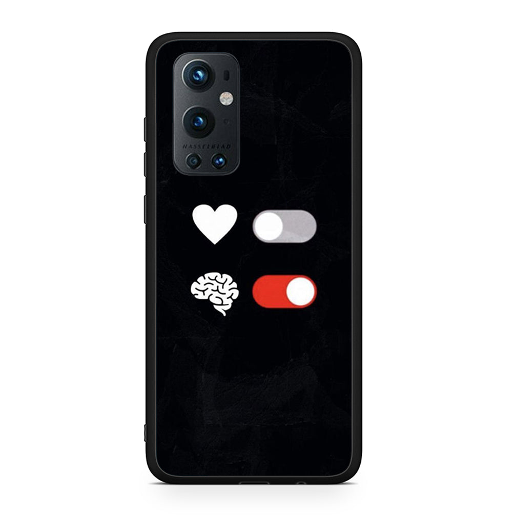 OnePlus 9 Pro Heart Vs Brain Θήκη Αγίου Βαλεντίνου από τη Smartfits με σχέδιο στο πίσω μέρος και μαύρο περίβλημα | Smartphone case with colorful back and black bezels by Smartfits