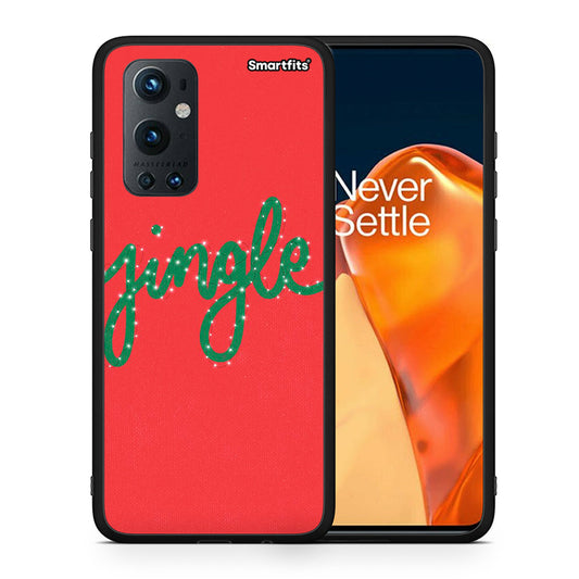 Θήκη OnePlus 9 Pro Jingle Xmas από τη Smartfits με σχέδιο στο πίσω μέρος και μαύρο περίβλημα | OnePlus 9 Pro Jingle Xmas case with colorful back and black bezels