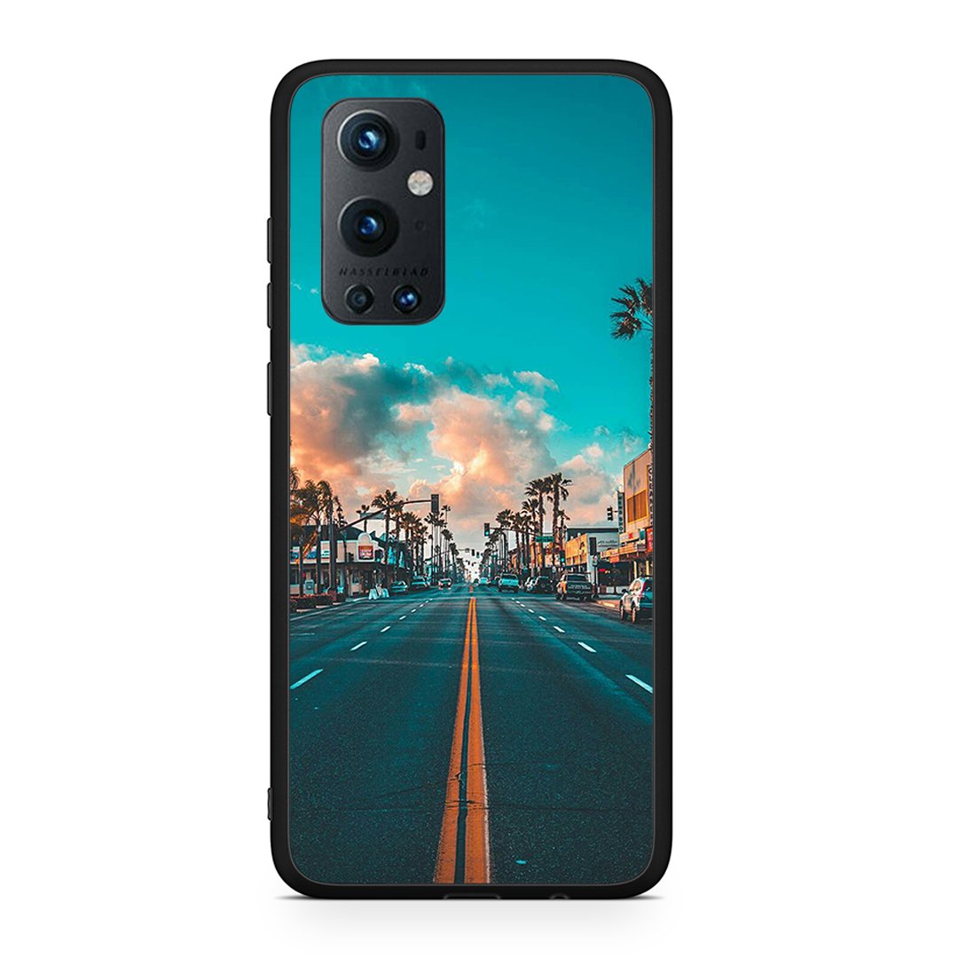 OnePlus 9 Pro City Landscape θήκη από τη Smartfits με σχέδιο στο πίσω μέρος και μαύρο περίβλημα | Smartphone case with colorful back and black bezels by Smartfits