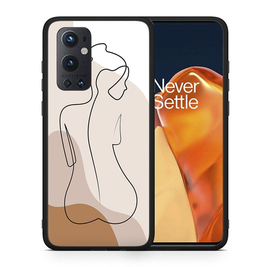 Θήκη OnePlus 9 Pro LineArt Woman από τη Smartfits με σχέδιο στο πίσω μέρος και μαύρο περίβλημα | OnePlus 9 Pro LineArt Woman case with colorful back and black bezels