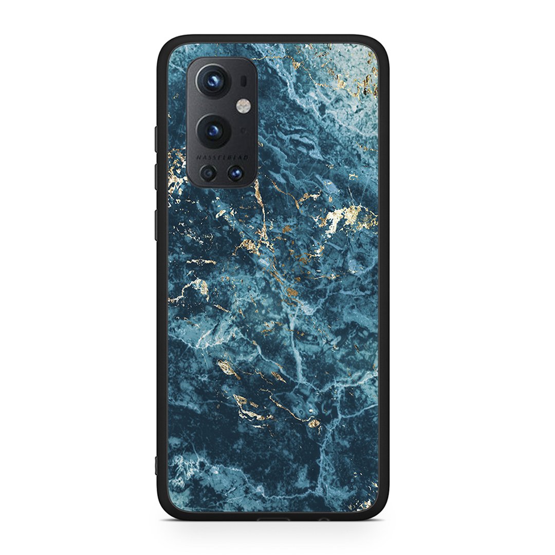 OnePlus 9 Pro Marble Blue θήκη από τη Smartfits με σχέδιο στο πίσω μέρος και μαύρο περίβλημα | Smartphone case with colorful back and black bezels by Smartfits