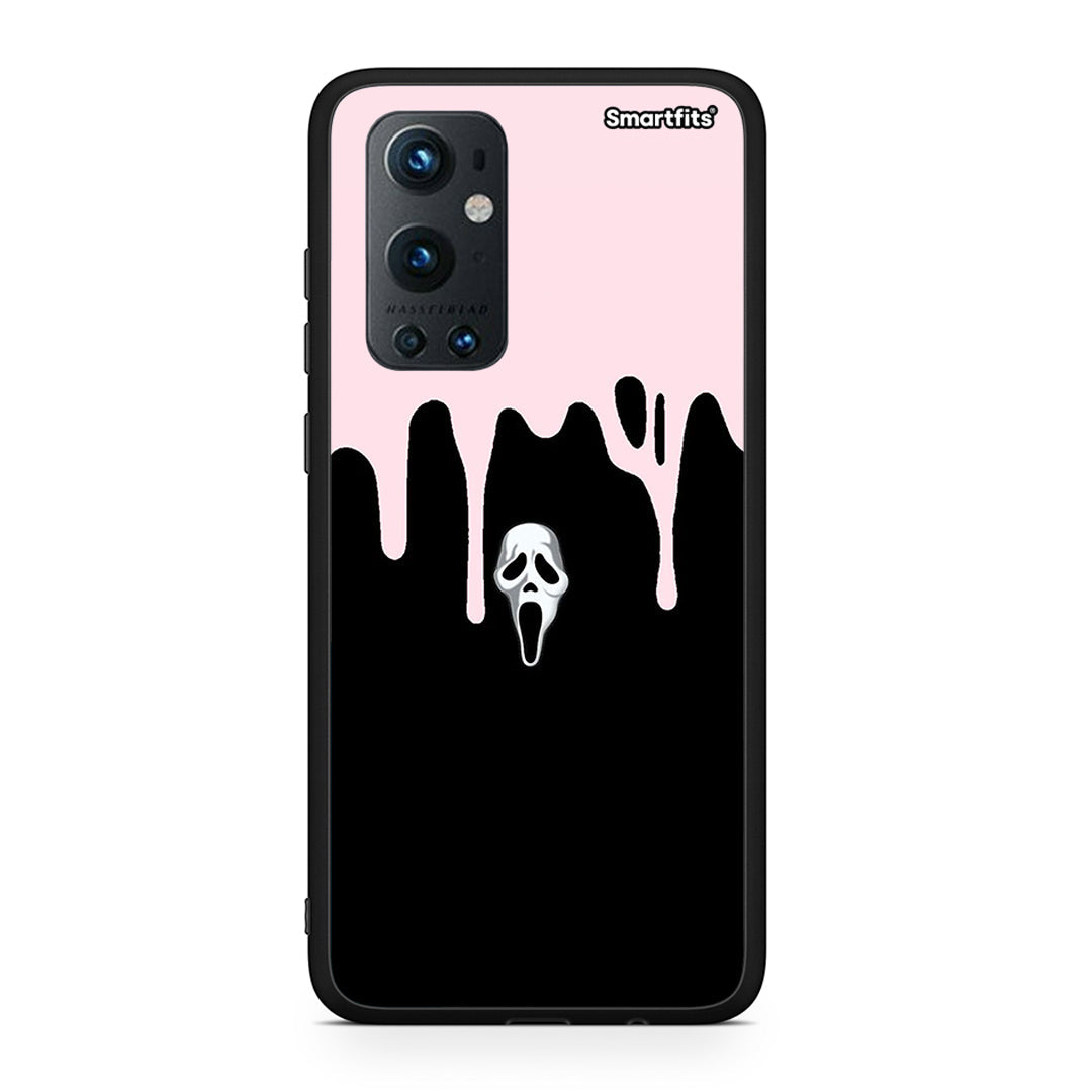 OnePlus 9 Pro Melting Halloween Mask Θήκη από τη Smartfits με σχέδιο στο πίσω μέρος και μαύρο περίβλημα | Smartphone case with colorful back and black bezels by Smartfits