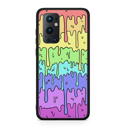 OnePlus 9 Pro Melting Rainbow θήκη από τη Smartfits με σχέδιο στο πίσω μέρος και μαύρο περίβλημα | Smartphone case with colorful back and black bezels by Smartfits
