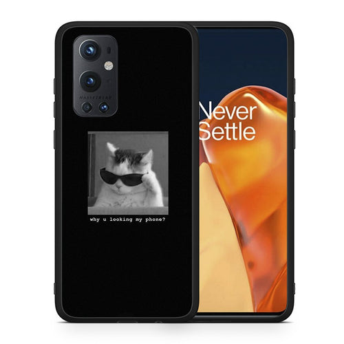 Θήκη OnePlus 9 Pro Meme Cat από τη Smartfits με σχέδιο στο πίσω μέρος και μαύρο περίβλημα | OnePlus 9 Pro Meme Cat case with colorful back and black bezels