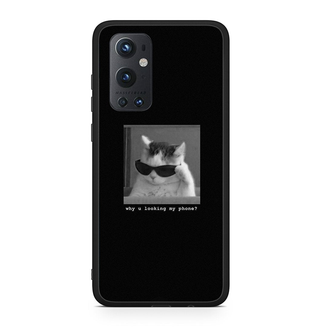 OnePlus 9 Pro Meme Cat θήκη από τη Smartfits με σχέδιο στο πίσω μέρος και μαύρο περίβλημα | Smartphone case with colorful back and black bezels by Smartfits