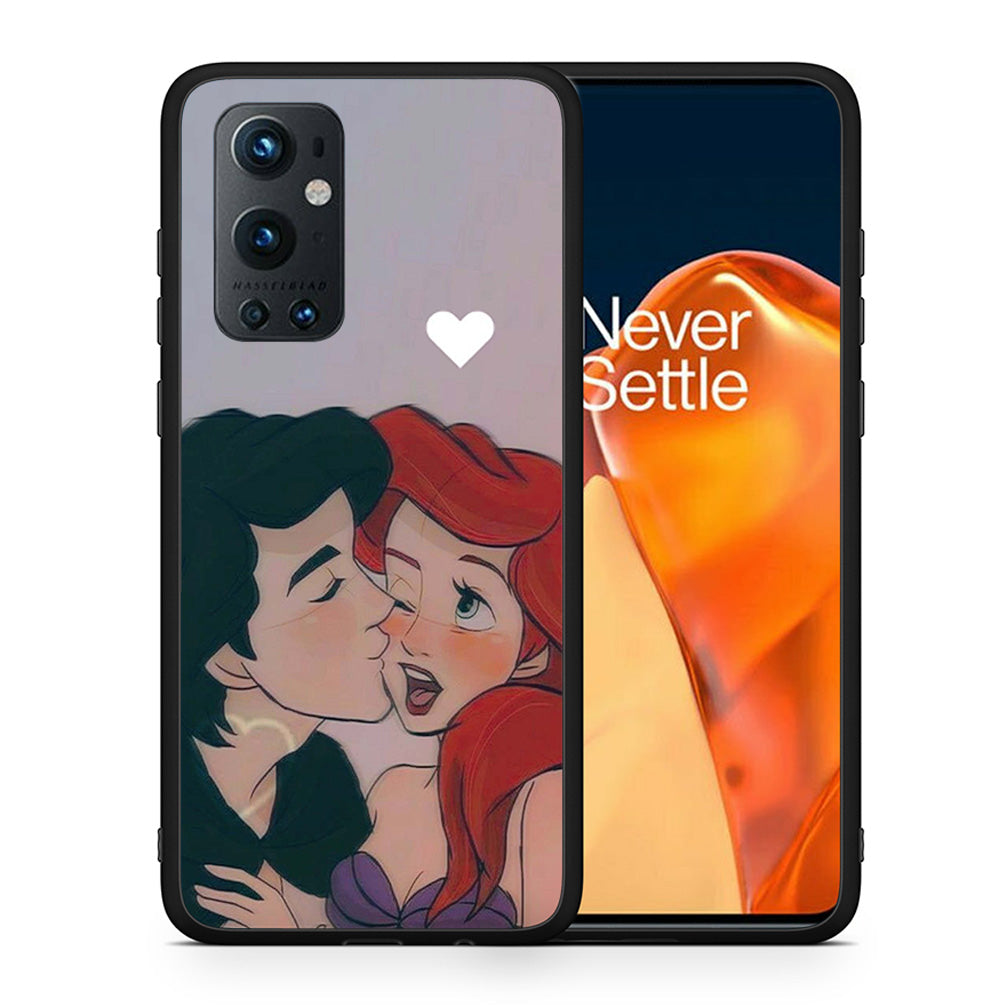 Θήκη Αγίου Βαλεντίνου OnePlus 9 Pro Mermaid Love από τη Smartfits με σχέδιο στο πίσω μέρος και μαύρο περίβλημα | OnePlus 9 Pro Mermaid Love case with colorful back and black bezels