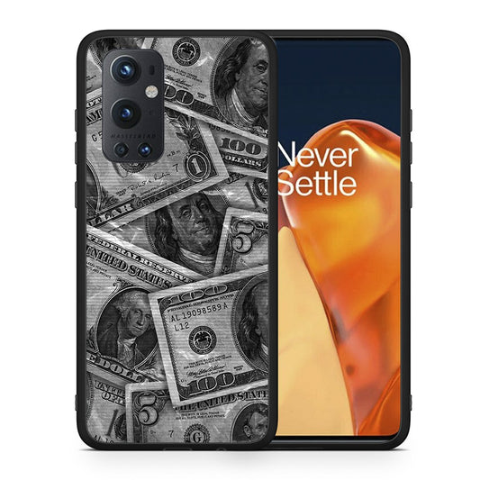 Θήκη OnePlus 9 Pro Money Dollars από τη Smartfits με σχέδιο στο πίσω μέρος και μαύρο περίβλημα | OnePlus 9 Pro Money Dollars case with colorful back and black bezels