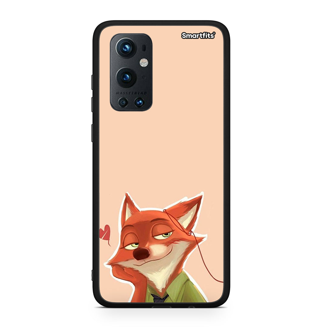 OnePlus 9 Pro Nick Wilde And Judy Hopps Love 1 θήκη από τη Smartfits με σχέδιο στο πίσω μέρος και μαύρο περίβλημα | Smartphone case with colorful back and black bezels by Smartfits