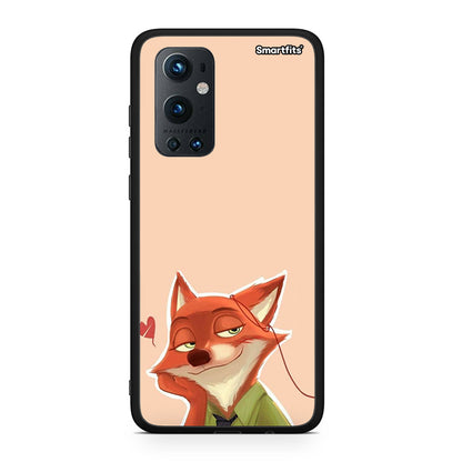 OnePlus 9 Pro Nick Wilde And Judy Hopps Love 1 θήκη από τη Smartfits με σχέδιο στο πίσω μέρος και μαύρο περίβλημα | Smartphone case with colorful back and black bezels by Smartfits