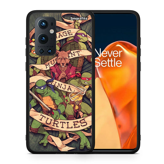 Θήκη OnePlus 9 Pro Ninja Turtles από τη Smartfits με σχέδιο στο πίσω μέρος και μαύρο περίβλημα | OnePlus 9 Pro Ninja Turtles case with colorful back and black bezels