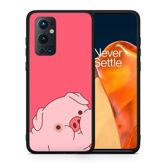 Θήκη Αγίου Βαλεντίνου OnePlus 9 Pro Pig Love 1 από τη Smartfits με σχέδιο στο πίσω μέρος και μαύρο περίβλημα | OnePlus 9 Pro Pig Love 1 case with colorful back and black bezels