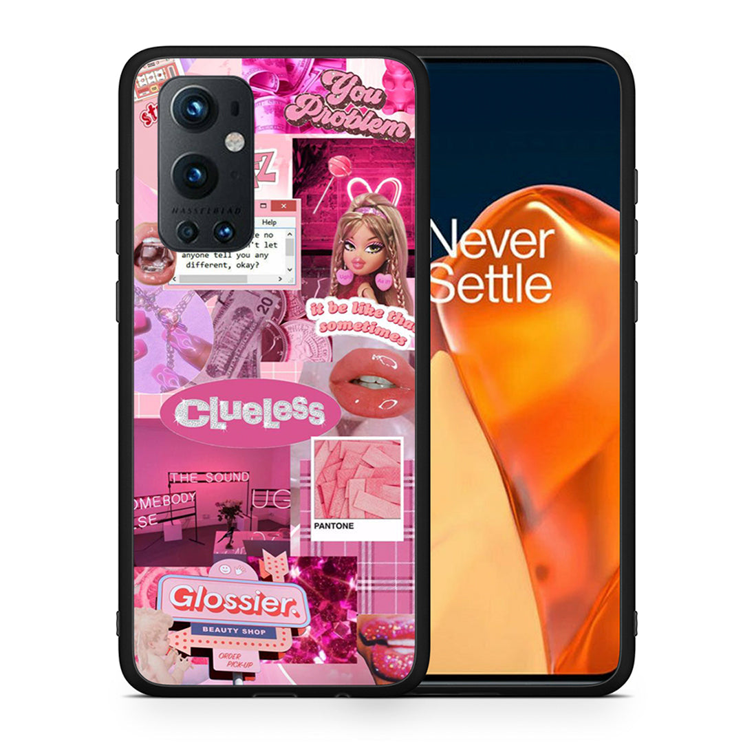 Θήκη Αγίου Βαλεντίνου OnePlus 9 Pro Pink Love από τη Smartfits με σχέδιο στο πίσω μέρος και μαύρο περίβλημα | OnePlus 9 Pro Pink Love case with colorful back and black bezels