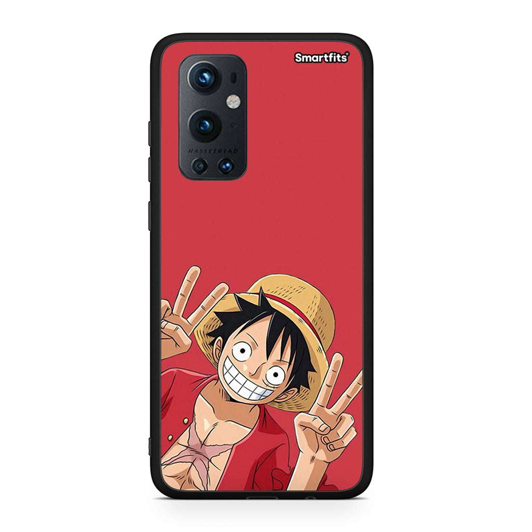 OnePlus 9 Pro Pirate Luffy Θήκη από τη Smartfits με σχέδιο στο πίσω μέρος και μαύρο περίβλημα | Smartphone case with colorful back and black bezels by Smartfits