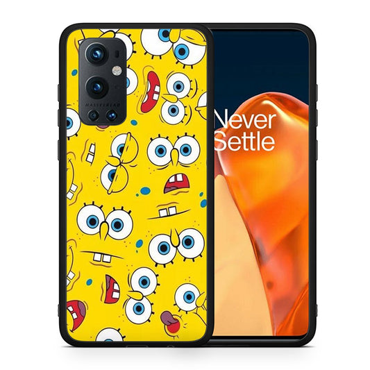 Θήκη OnePlus 9 Pro Sponge PopArt από τη Smartfits με σχέδιο στο πίσω μέρος και μαύρο περίβλημα | OnePlus 9 Pro Sponge PopArt case with colorful back and black bezels