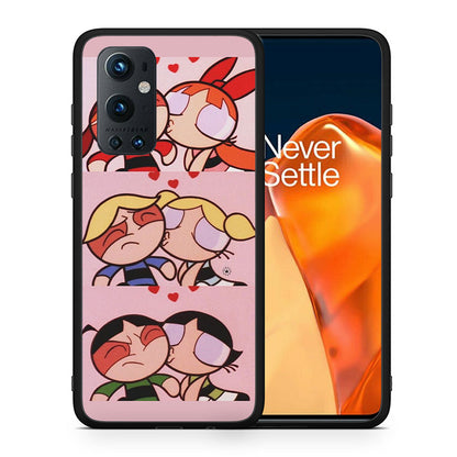 Θήκη Αγίου Βαλεντίνου OnePlus 9 Pro Puff Love από τη Smartfits με σχέδιο στο πίσω μέρος και μαύρο περίβλημα | OnePlus 9 Pro Puff Love case with colorful back and black bezels
