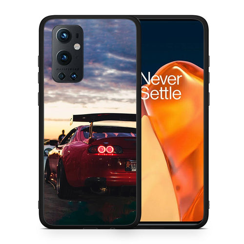 Θήκη OnePlus 9 Pro Racing Supra από τη Smartfits με σχέδιο στο πίσω μέρος και μαύρο περίβλημα | OnePlus 9 Pro Racing Supra case with colorful back and black bezels