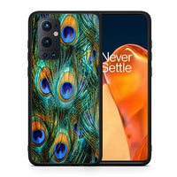 Thumbnail for Θήκη OnePlus 9 Pro Real Peacock Feathers από τη Smartfits με σχέδιο στο πίσω μέρος και μαύρο περίβλημα | OnePlus 9 Pro Real Peacock Feathers case with colorful back and black bezels