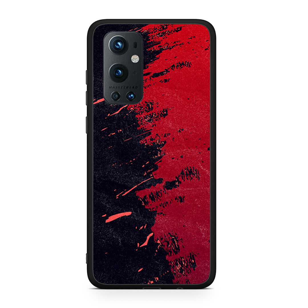 OnePlus 9 Pro Red Paint Θήκη Αγίου Βαλεντίνου από τη Smartfits με σχέδιο στο πίσω μέρος και μαύρο περίβλημα | Smartphone case with colorful back and black bezels by Smartfits