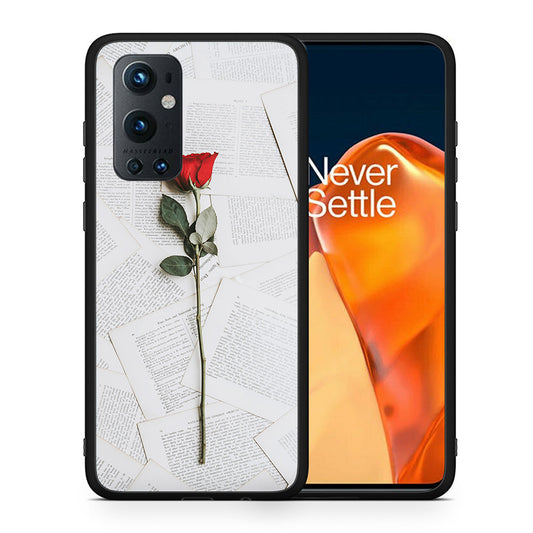 Θήκη OnePlus 9 Pro Red Rose από τη Smartfits με σχέδιο στο πίσω μέρος και μαύρο περίβλημα | OnePlus 9 Pro Red Rose case with colorful back and black bezels