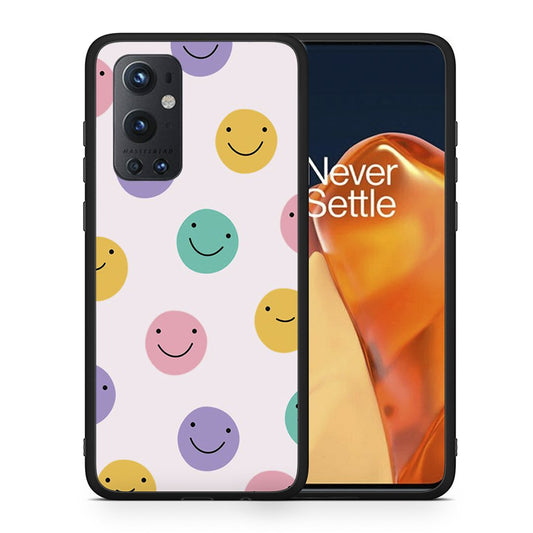 Θήκη OnePlus 9 Pro Smiley Faces από τη Smartfits με σχέδιο στο πίσω μέρος και μαύρο περίβλημα | OnePlus 9 Pro Smiley Faces case with colorful back and black bezels