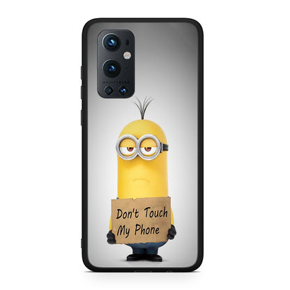 OnePlus 9 Pro Minion Text θήκη από τη Smartfits με σχέδιο στο πίσω μέρος και μαύρο περίβλημα | Smartphone case with colorful back and black bezels by Smartfits