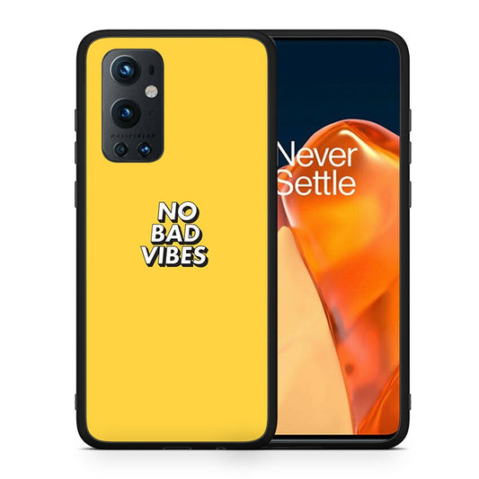 Θήκη OnePlus 9 Pro Vibes Text από τη Smartfits με σχέδιο στο πίσω μέρος και μαύρο περίβλημα | OnePlus 9 Pro Vibes Text case with colorful back and black bezels