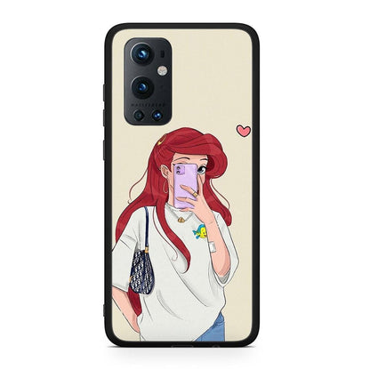 OnePlus 9 Pro Walking Mermaid Θήκη από τη Smartfits με σχέδιο στο πίσω μέρος και μαύρο περίβλημα | Smartphone case with colorful back and black bezels by Smartfits