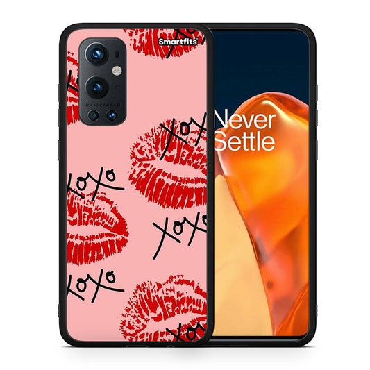 Θήκη OnePlus 9 Pro XOXO Lips από τη Smartfits με σχέδιο στο πίσω μέρος και μαύρο περίβλημα | OnePlus 9 Pro XOXO Lips case with colorful back and black bezels