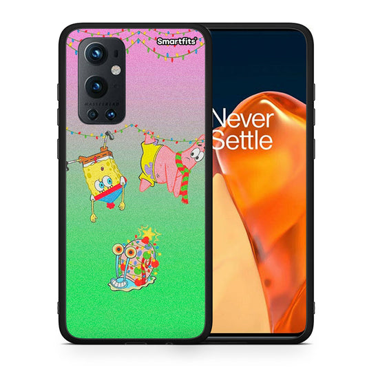Θήκη OnePlus 9 Pro Xmas Lights από τη Smartfits με σχέδιο στο πίσω μέρος και μαύρο περίβλημα | OnePlus 9 Pro Xmas Lights case with colorful back and black bezels