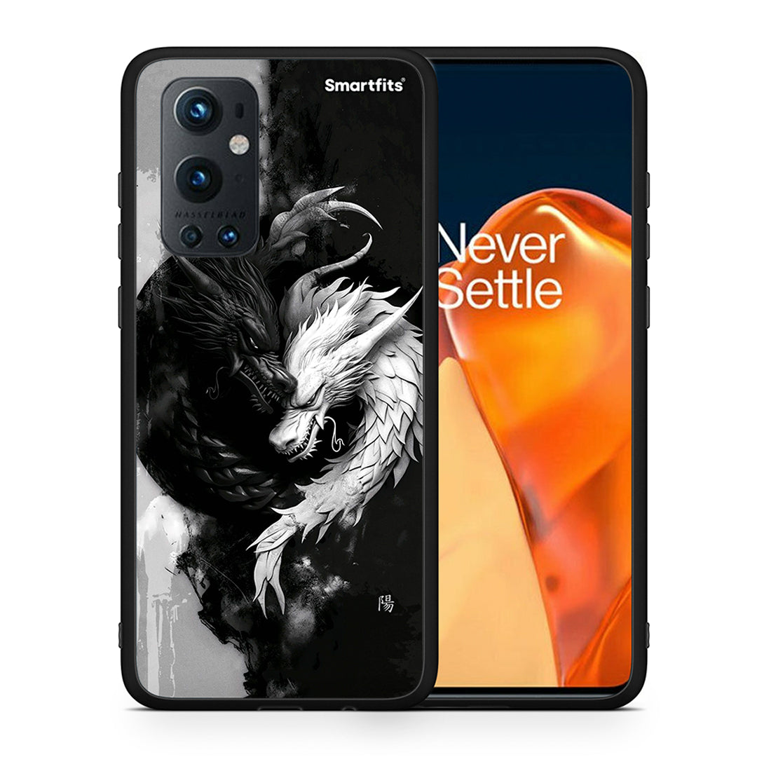 Θήκη OnePlus 9 Pro Yin Yang από τη Smartfits με σχέδιο στο πίσω μέρος και μαύρο περίβλημα | OnePlus 9 Pro Yin Yang case with colorful back and black bezels