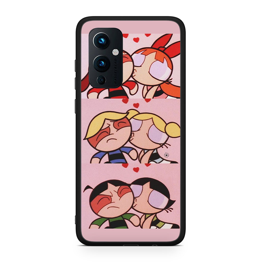 OnePlus 9 Puff Love Θήκη Αγίου Βαλεντίνου από τη Smartfits με σχέδιο στο πίσω μέρος και μαύρο περίβλημα | Smartphone case with colorful back and black bezels by Smartfits