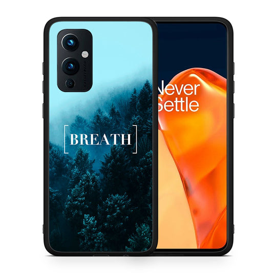 Θήκη OnePlus 9 Breath Quote από τη Smartfits με σχέδιο στο πίσω μέρος και μαύρο περίβλημα | OnePlus 9 Breath Quote case with colorful back and black bezels
