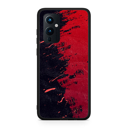 OnePlus 9 Red Paint Θήκη Αγίου Βαλεντίνου από τη Smartfits με σχέδιο στο πίσω μέρος και μαύρο περίβλημα | Smartphone case with colorful back and black bezels by Smartfits