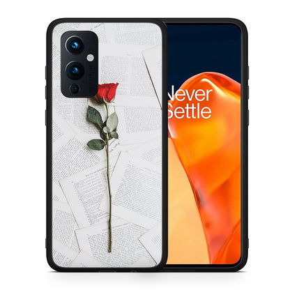 Θήκη OnePlus 9 Red Rose από τη Smartfits με σχέδιο στο πίσω μέρος και μαύρο περίβλημα | OnePlus 9 Red Rose case with colorful back and black bezels