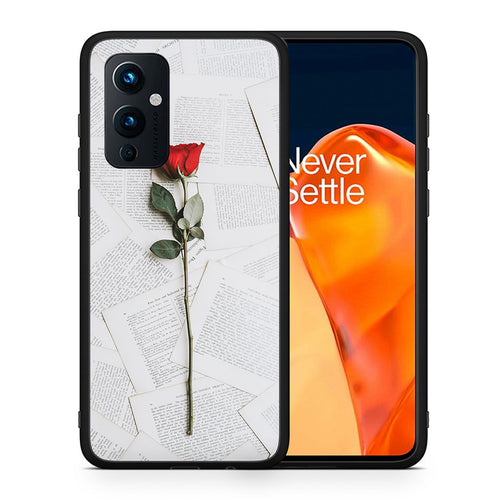 Θήκη OnePlus 9 Red Rose από τη Smartfits με σχέδιο στο πίσω μέρος και μαύρο περίβλημα | OnePlus 9 Red Rose case with colorful back and black bezels