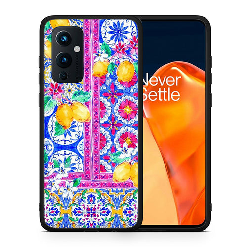 Θήκη OnePlus 9 Retro Spring από τη Smartfits με σχέδιο στο πίσω μέρος και μαύρο περίβλημα | OnePlus 9 Retro Spring case with colorful back and black bezels