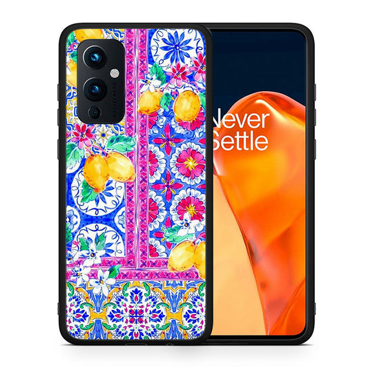 Θήκη OnePlus 9 Retro Spring από τη Smartfits με σχέδιο στο πίσω μέρος και μαύρο περίβλημα | OnePlus 9 Retro Spring case with colorful back and black bezels